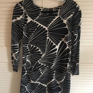 Black and white palm dress